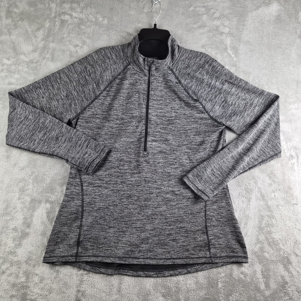 Champion Shirt XL Gray Heathered 1/2 Zip Mock Neck Athletic Activewear Hiking
